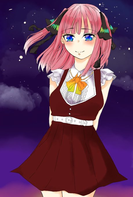 大根  足が太いんや寧々やでさんがTwitterに投稿した中野二乃(五等分の花嫁)のイラスト。