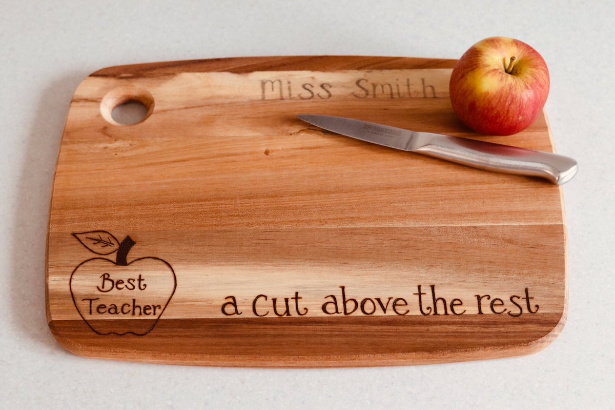Looking for a unique #teacherspresent? We have Fantastic #choppingboards for sale, professionally pyrographed with any design, message/name. All #handdrawn then burnt on with the art of #pyrography! £19.99
with handle 46 x 18.5cm
without handle 34 x 25cm
ORDER NOW
 #personalised