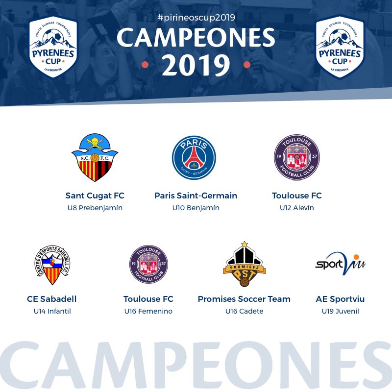 CAMPEONES🏆‼️ Cuadro de honor de la Pirineos Cup 2019 en nuestra 19 Edición!
.

Muchas gracias a todos por la participacion y por hacerlo posible!

#PirineosCup2019