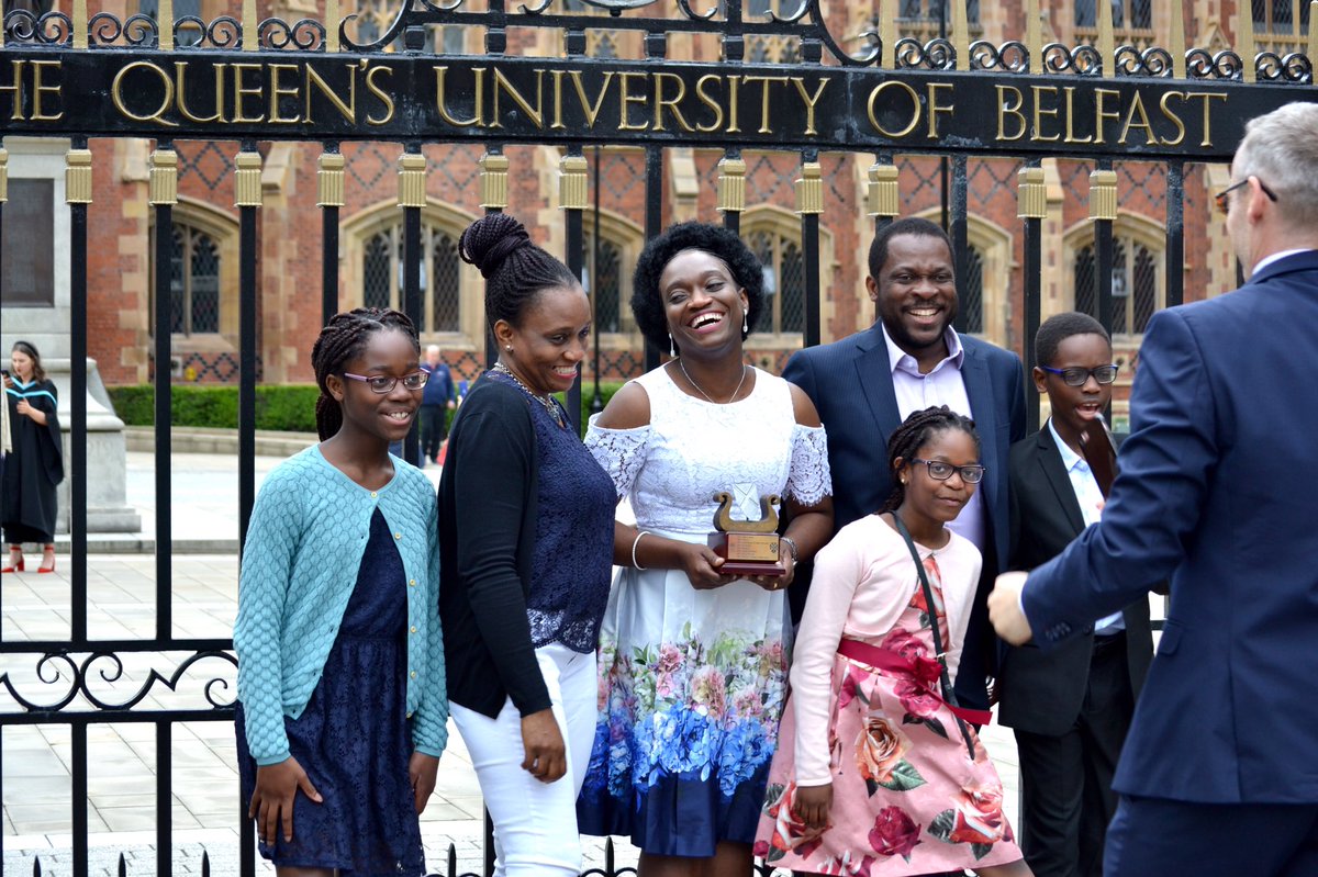 QUBAlumni's tweet image. Delighted to announce that the @QUB_QGA @FirstTrustBank Student of the Year 2019 is Gift Sotonye-Frank!

Gift celebrated her award at today’s ceremony alongside her wonderful family #LoveQUBGrad #LoveQUB