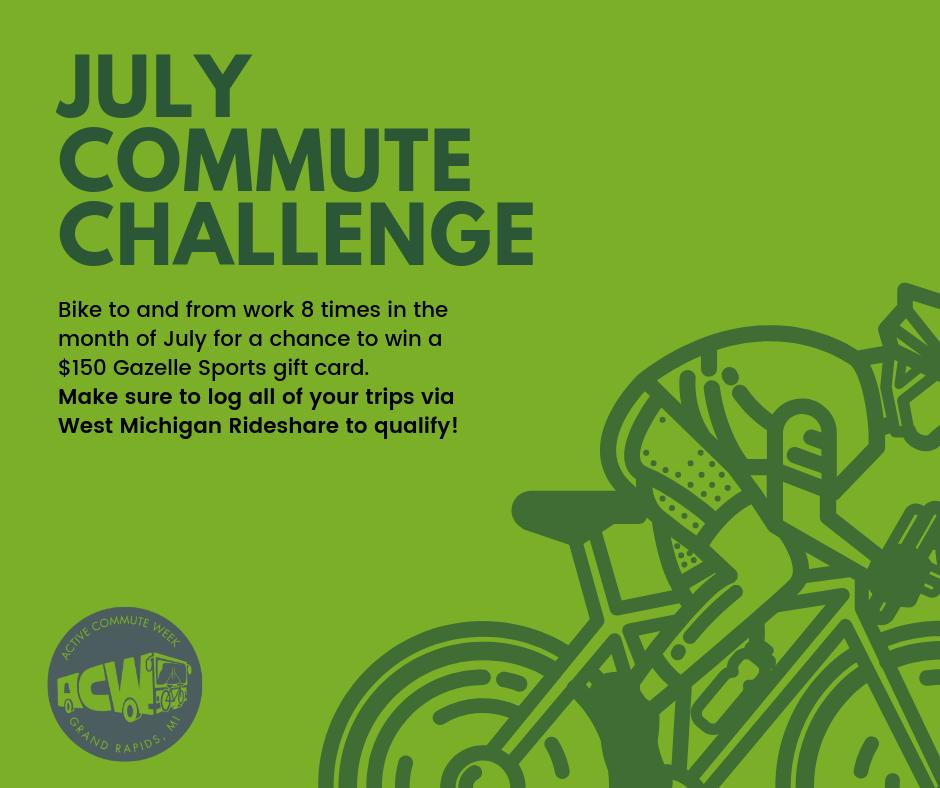 TheRapid's tweet photo. Stay active this summer with a mini-challenge! π²
Bike to and from work 8 times in the month of July for a chance to win a $150 @gazellesports gift card.
Make sure to log all of your trips via West Michigan Rideshare to qualify: https://t.co/mnUAJe0gXL
#ACWGR https://t.co/NshLELPTed