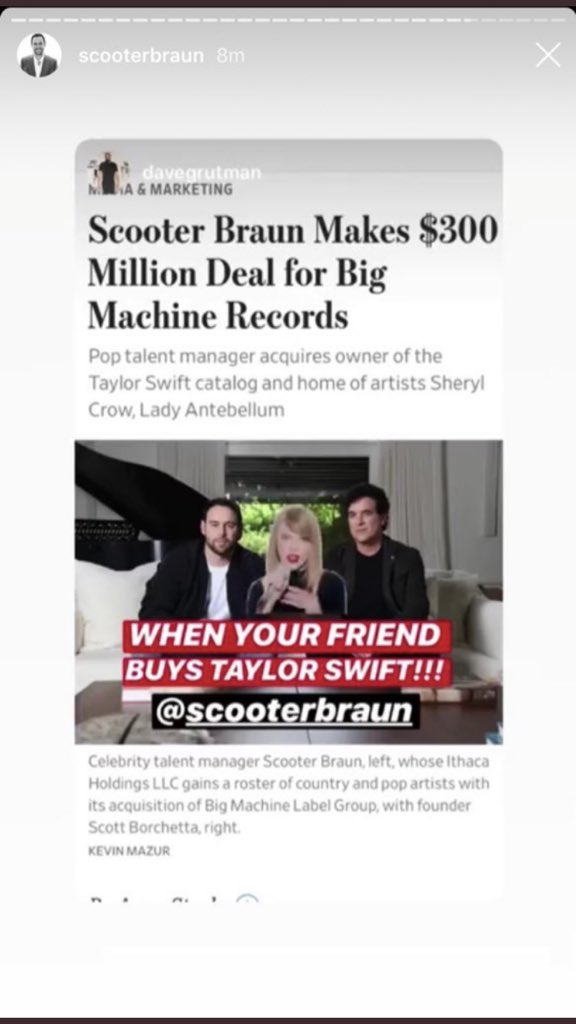 smgdzl's tweet image. before attacking taylor swift remember what scooter braun shared to his instagram story
#WeStandWithTaylor