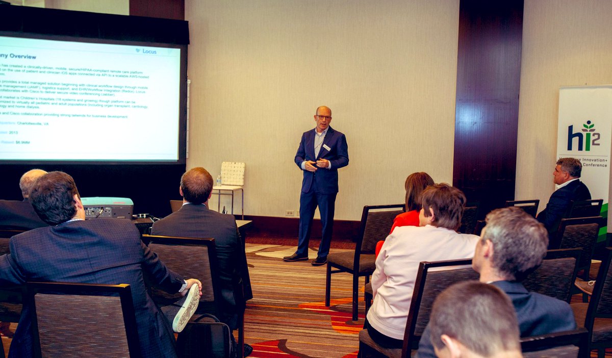 locus_health's tweet photo. Our CEO Kirby Farrell was thrilled to present at the Hi2 Healthcare Innovation + Investment Conference in Chicago recently. #healthcare #innovation #hi2 #telehealth #pediatrics #locushealth https://t.co/Pbi212kl2a