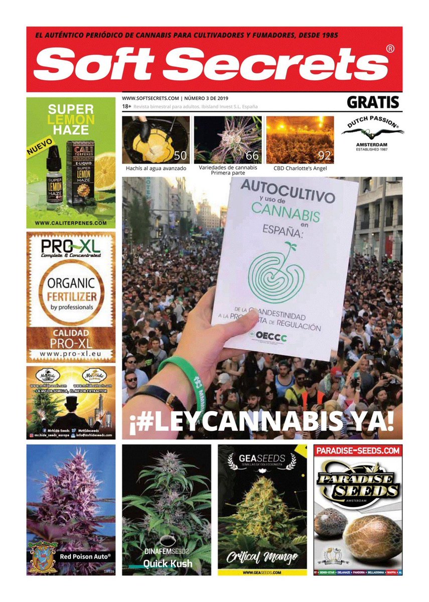 SoftSecrets_ES's tweet photo. 💣¡Ya está disponible online el nº3 de #SoftSecrets!💣
Con artículos sobre:
✅Cultivo
✅Nuevas variedades
✅Leyes
✅Activismo
✅#MMMM2019
✅Parafernalia
✅ @expogrowirun
¡Y mucho más!
📲Léelo aquí: https://t.co/Ny48Wm0gm7 https://t.co/R5fheiqFxW
