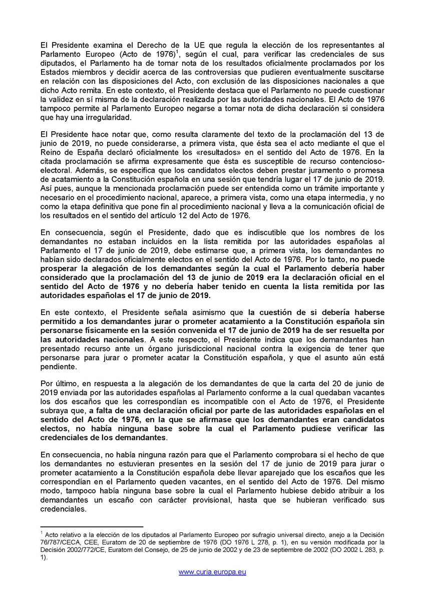 EUCourtPress's tweet image. #El Tribunal General de la UE desestima las medidas provisionales solicitadas por Carles Puigdemont y Antoni Comín en las que pedían que se obligara al #Parlamento Europeo a suspender sus decisiones relativas a la elección de ambos al #Parlamento UE @Europarl_EN @KRLS