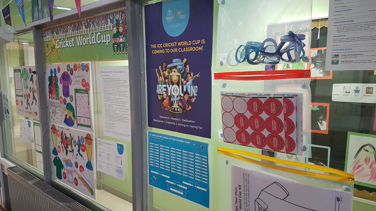 AdamJT99's tweet photo. Last weeks #NationalCricketWeek efforts by my school in themed lessons and matches:
* KS4 vs KS5: 95-94 won by KS4
* Staff vs students match with staff coming out triumphant 117-115 #CWC19Schools πβοΈπ― https://t.co/lnOCOY63a5