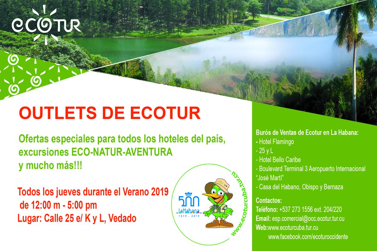 ralnaranjo4's tweet photo. Ferias de #ecoturcuba en #LaHabana!! Una propuesta para el #verano2019... #MinturCuba #CreamosAventuras https://t.co/nLn4dFMwhY