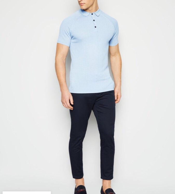 Knit Muscle Fit Polo ShirtAvailable in pale blue and teal.All sizes available N12,000 #londonerrands