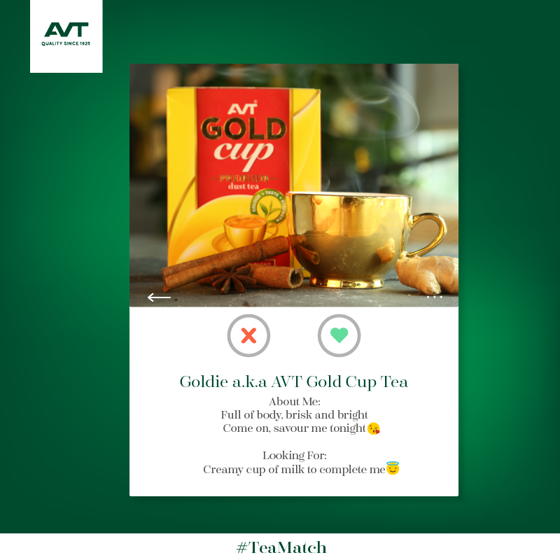 cumibuonieo's tweet photo. Enjoy liquid gold in a cup with our full bodied, brisk and golden coloured blend of tea. Experience the perfect balance between taste and strength with AVT.
 
 #AVTBeverages #AVTGroup #AVTTea #Teamatch #AVTGoldCup https://t.co/cA6uhD5FXf