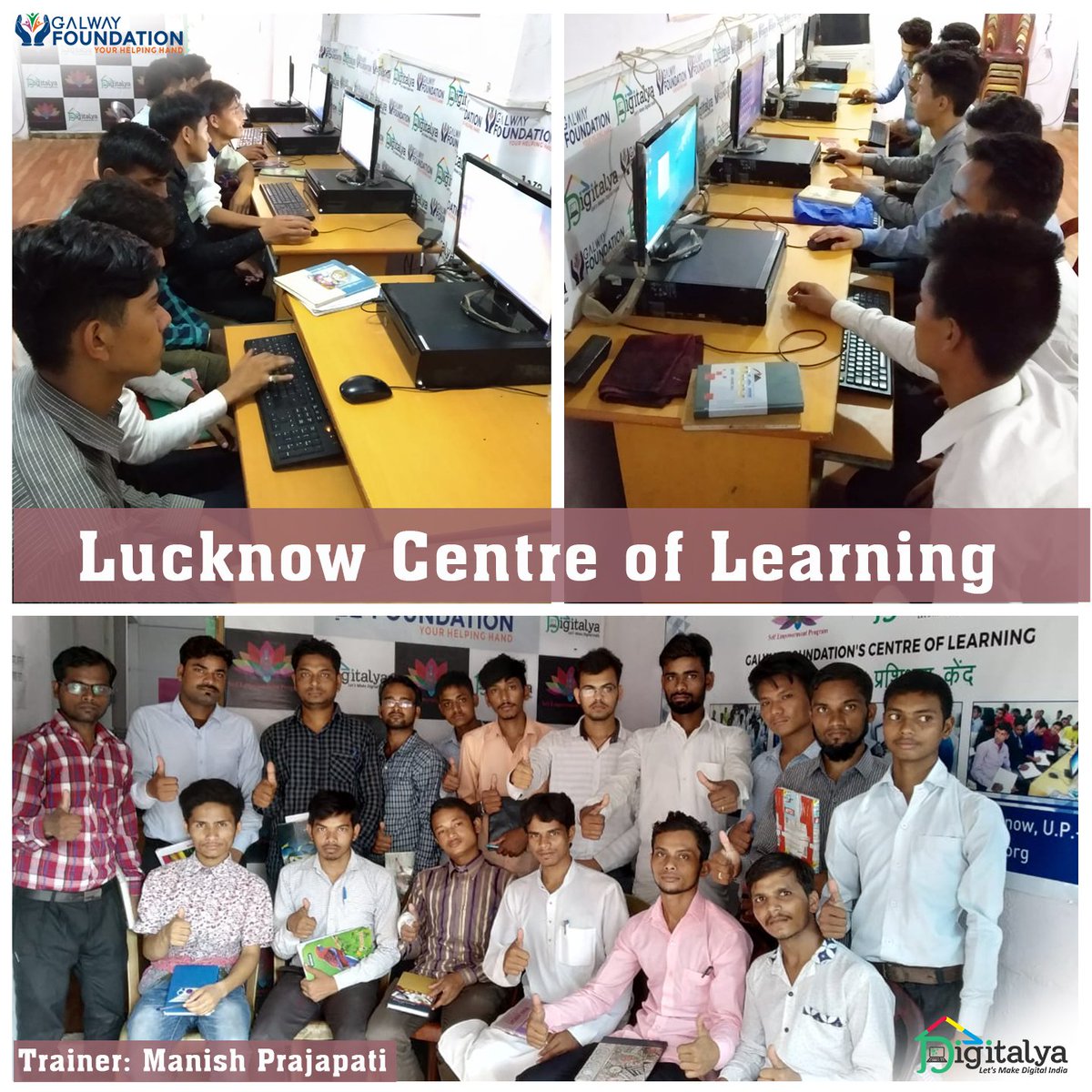 GalwayFdn_CSR's tweet photo. ICB (informatics and Computer Basics) batch completed in #Digitalya Centre of Learning , Lucknow. Free of cost computer training. https://t.co/LJB8CvCReQ #freeofcost #comptertraining #Helpinghand #GalwayFoundation @GlazeTrading. #DigitalIndia #Education https://t.co/vR9LKqTpYi