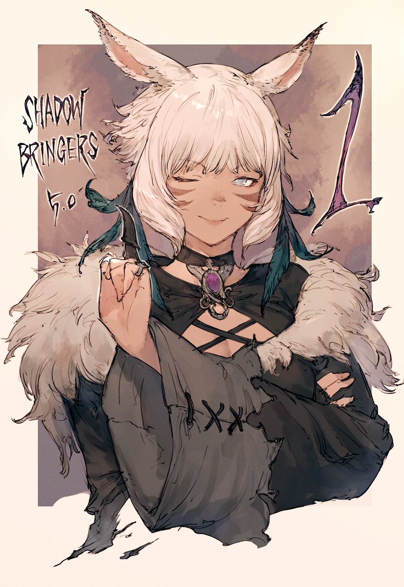 y'shtola rhul 1girl solo animal ears miqo'te cat ears facial mark one eye closed  illustration images