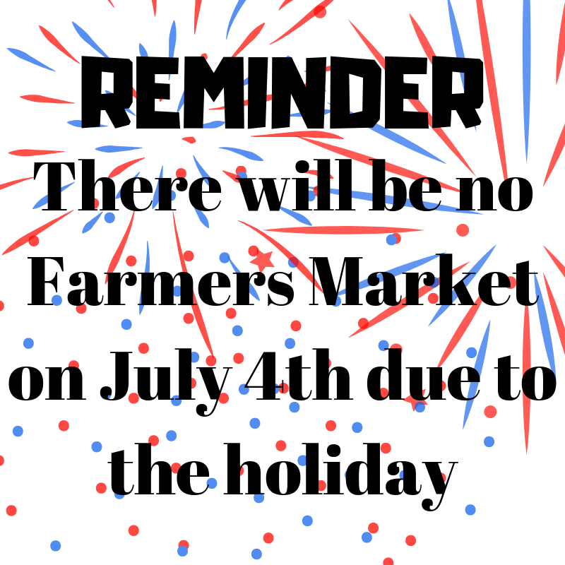 LCCCLaunchNET's tweet photo. Remember, due to the holiday this week, there will be no Farmers Market. It will resume next week on July 11. https://t.co/ffCpIpq6en