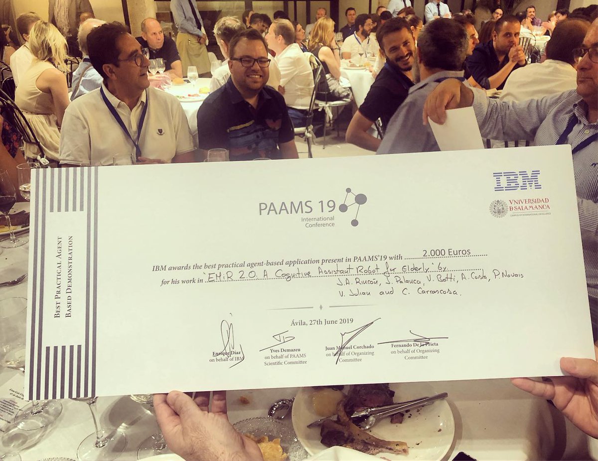 IBM Best Demo Award #paams2019 for vrAIn members! Congratulations!
