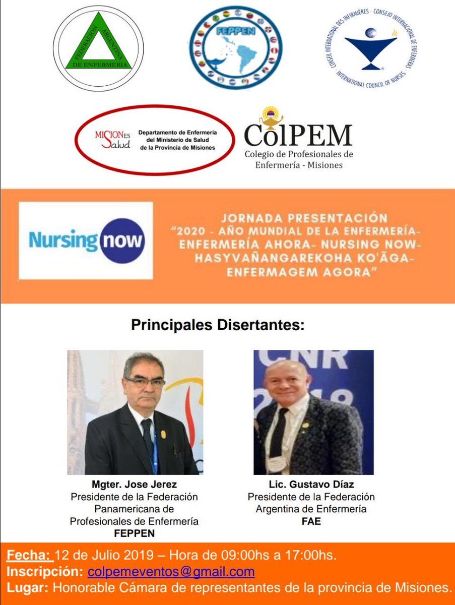 ColPEM_'s tweet photo. El ColPEM invita a todos los Colegas Profesionales de Enfermería de la Provincia, a contribuir con la estrategias 2020 "Enfermería Ahora", con el fin de lograr entre TODOS una transformación de nuestra realidad. https://t.co/kHYllx8Ltu