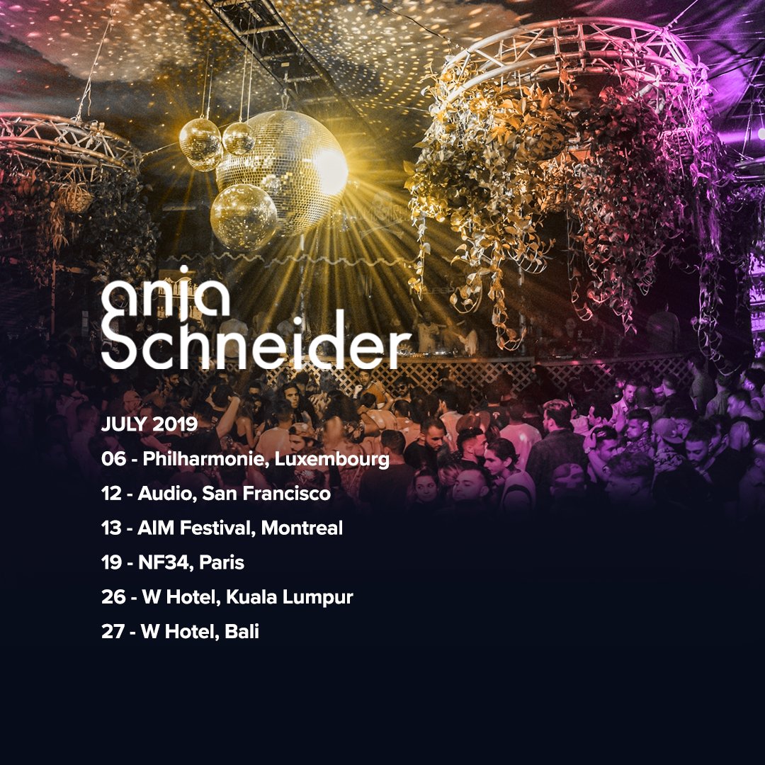 Here's where you can catch me in July 💃🕺🏼
06 - <a href="/PhilharmonieLux/">Philharmonie Luxembourg</a>, Luxembourg
12 - <a href="/AudioSF/">Audio SF</a>, San Francisco
13 - <a href="/AIM_Montreal/">AIM Festival</a>, Montreal
19 - <a href="/nf34paris/">NF-34</a>, Paris
26 - <a href="/W_KualaLumpur/">W Kuala Lumpur</a>, Kuala Lumpur
27 - W Hotel, Bali