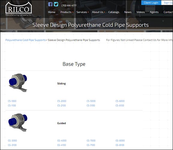 RilcoMFG's tweet photo. Our polyurethane pipe support technical data is NOW on our site! Check out the latest additions to our website - revamped images, drawings and print-friendly catalog pages for all of our polyurethane low temperature pipe shoes!  https://t.co/ZaK8YE5sru https://t.co/myxa30jwFZ