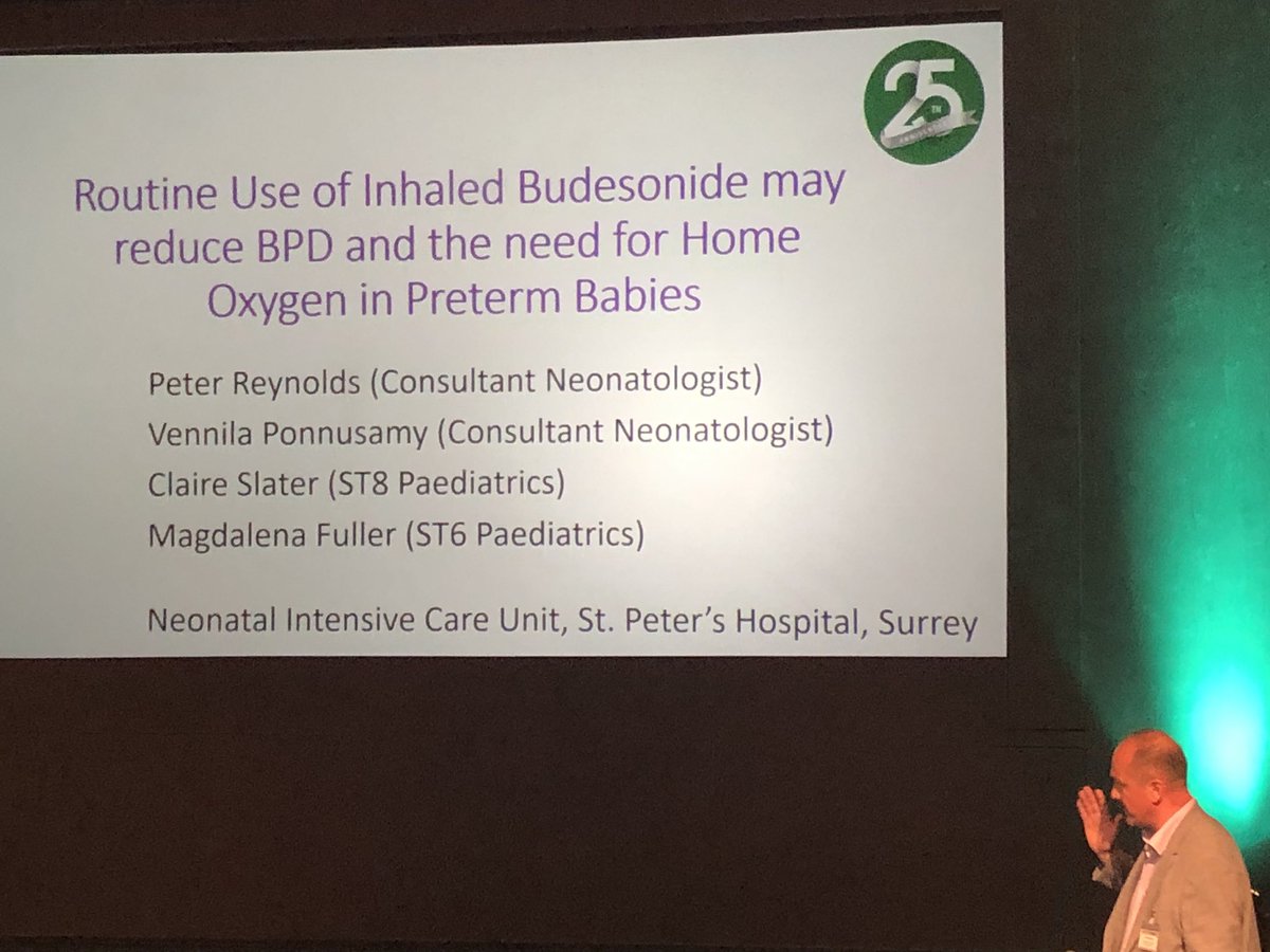 StNicu's tweet photo. QIP Presentation on reducing BPD with inhaled budesonide by Dr Reynolds from our unit. @StNicu @neonataldoc @DocNila @samthebabydoc @sararobertson2 #reason2019 #REaSoN25 https://t.co/PKiIfmSmv1
