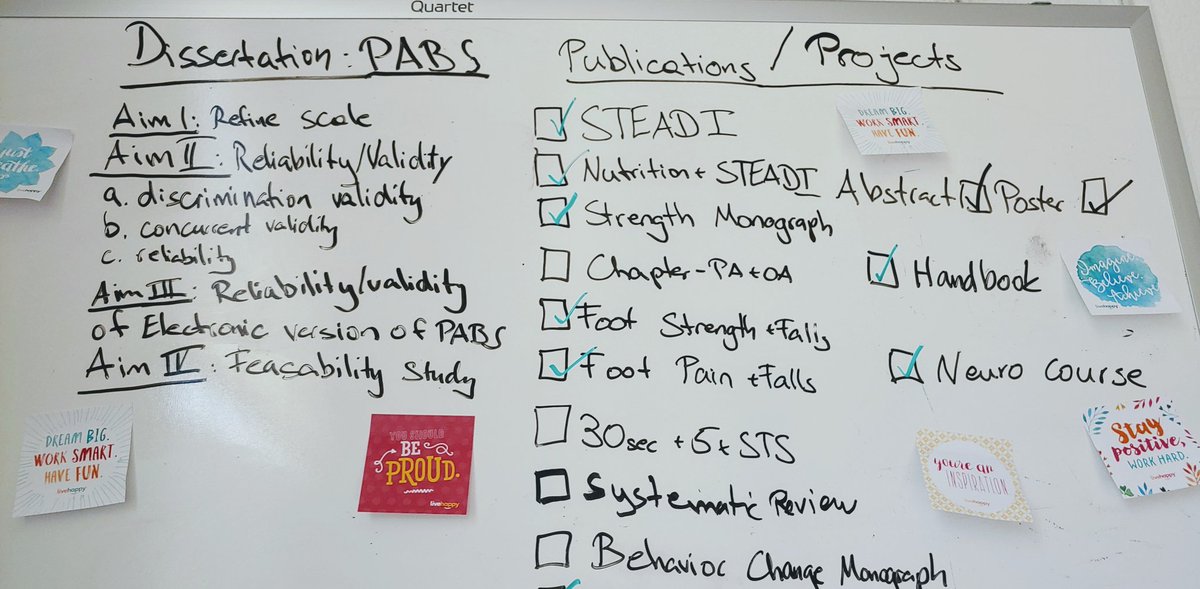 elevatingEBP's tweet image. Dissertation outline has made it to my board :) Currently collecting preliminary data&amp;amp; initiating my modified Delphi study to finalize the scale prior to initiating validity&amp;amp; reliability research! #PhDlife #dissertationplanning #grantwriting #PA #OA #primaryprevention #PAbarriers