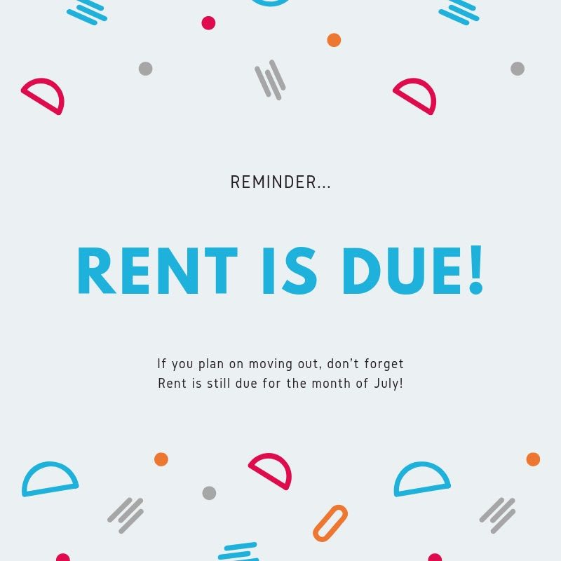 LegendsPlace's tweet photo. REMINDER! Even if you haven't renewed your lease, rent is STILL due for July! https://t.co/M26GH4d5IS