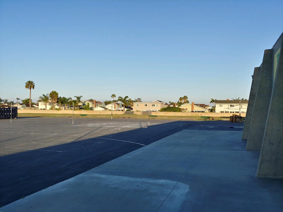 Haweselementary's tweet photo. I can see for miles and miles!  Well at least across the playground! Goodbye brown palaces!   It’s nice to have our field back! #endofconstruction #newday #behawesome #hawesnation https://t.co/du2plCeDGS