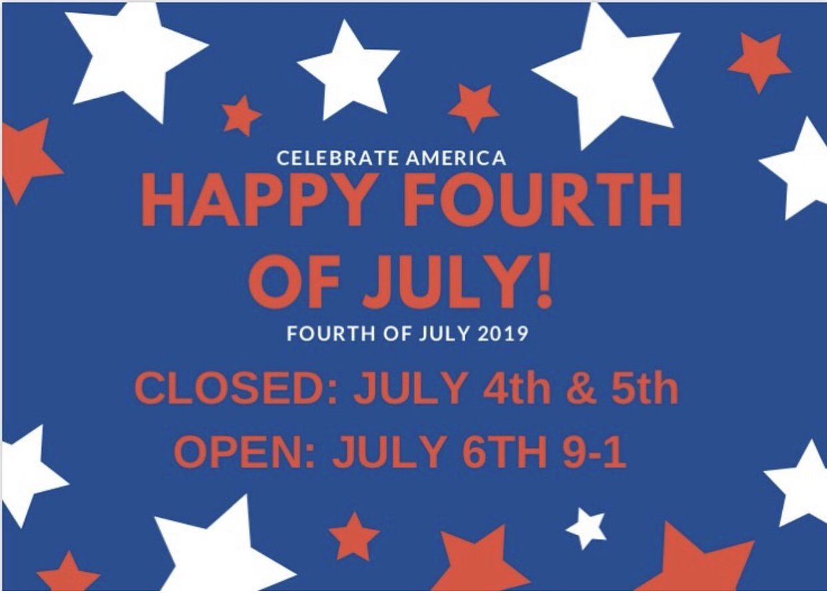 FirstTeamSC1's tweet image. Happy 4th. We are closed Thursday and Friday. We will reopen Saturday, July 6th from 9-1.