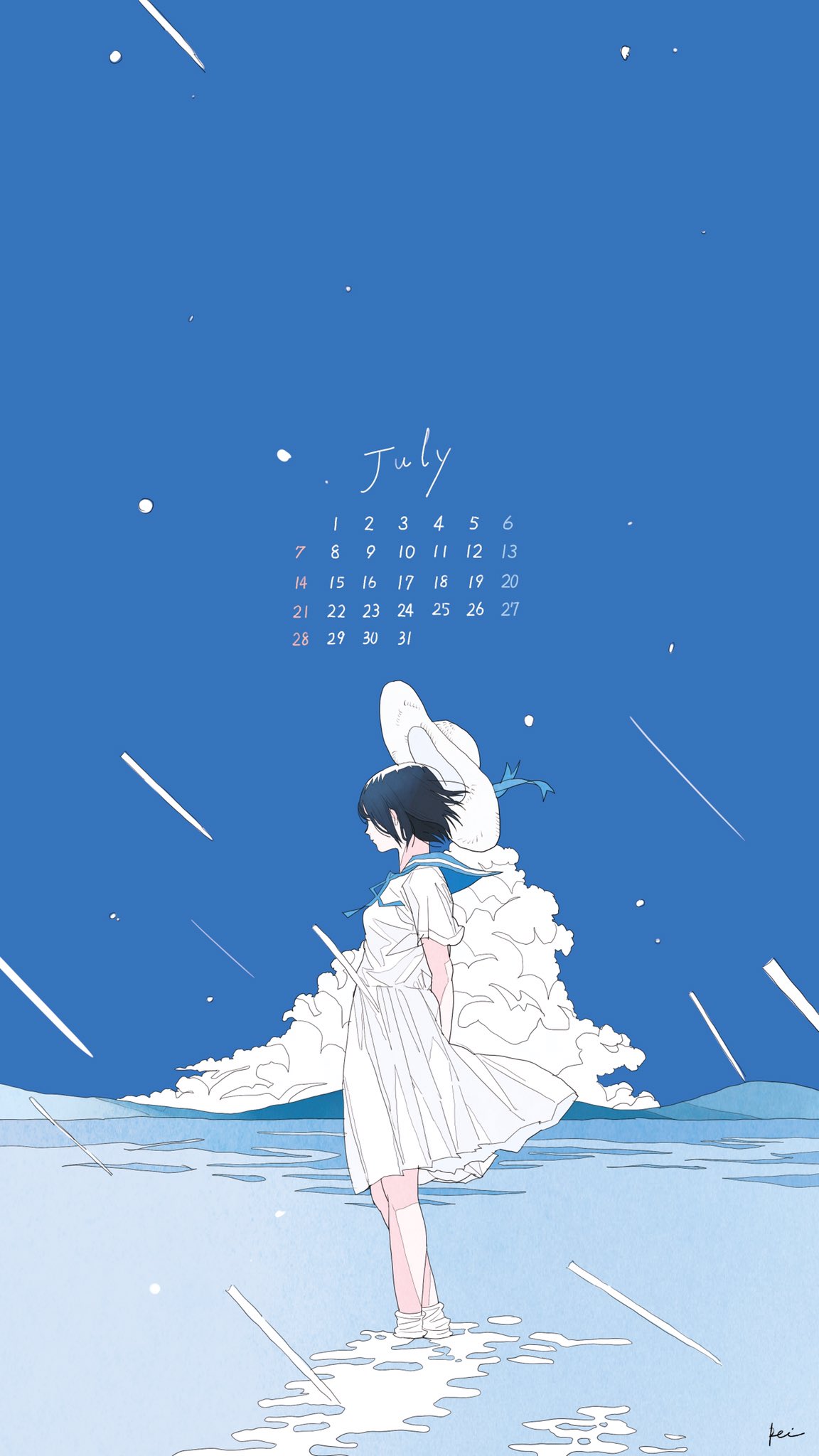 تويتر かとうれい Rei Kato على تويتر 7月のカレンダーになります 是非ご自由にお使いください 青い夏にしたいですね T Co Hppwnhpfah