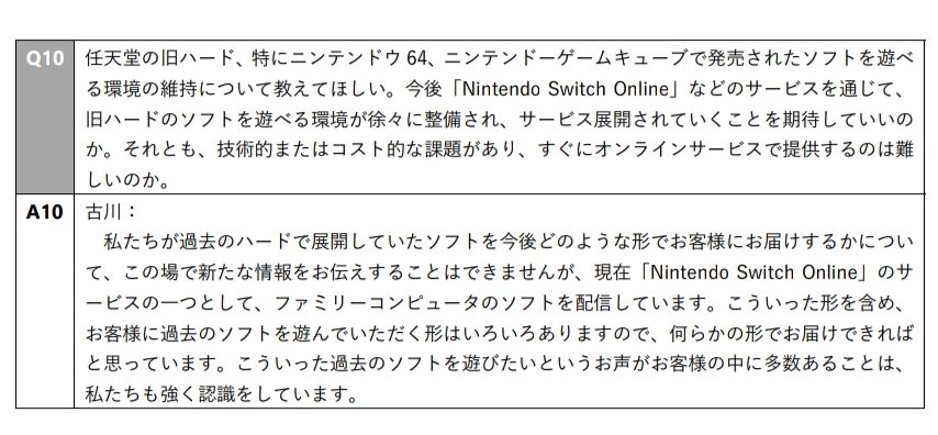 株主「64やGCのソフトは配信されるのか？」
任天堂「Switchオンライン含め遊ぶ形は色々あるので何らかの形でお届けできれば」

その言葉を……
その言葉を待っていたんですよ……

 