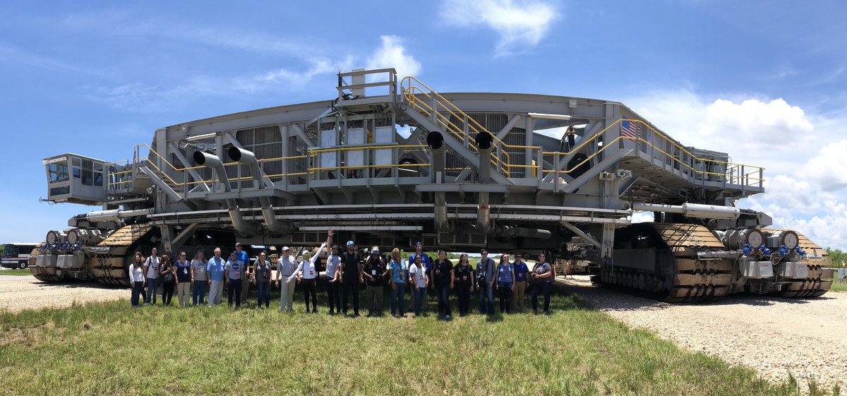 Our #NASASocial group is getting a close look at one of <a href="/NASAKennedy/">NASA's Kennedy Space Center</a>’s crawler transporters that have carried the load of taking rockets and spacecraft to the launch pad for more than 50 years. It weights approximately 6.6 million pounds! 😱