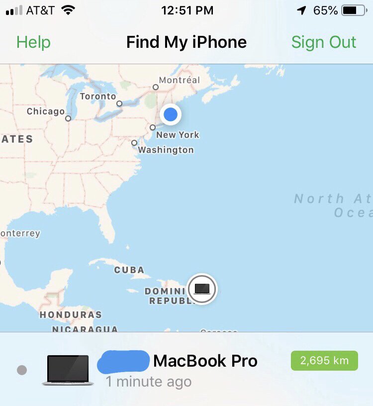 KrauseFx's tweet photo. My friend left her MacBook Pro on a Manhattan park bench. 

Timeline:

Within 5 minutes: laptop gone
Within 6 hours: laptop in Bronx
After 7 days: in the Dominican Republic

Fascinating how stolen electronic logistic networks work, and how they don’t properly reset the hardware https://t.co/O0cHk5IrYE