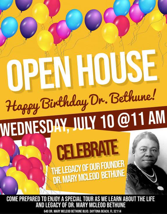 bethunecookman's tweet photo. Celebrate the birthday of Bethune-Cookman University founder Dr. Mary McLeod Bethune on Wednesday, July 10 and attend an Open House tour of her home and burial site on the campus of B-CU. The home is a @TripAdvisor favorite. Many of her awards and personal effects are on display! https://t.co/MSznlBKzxU