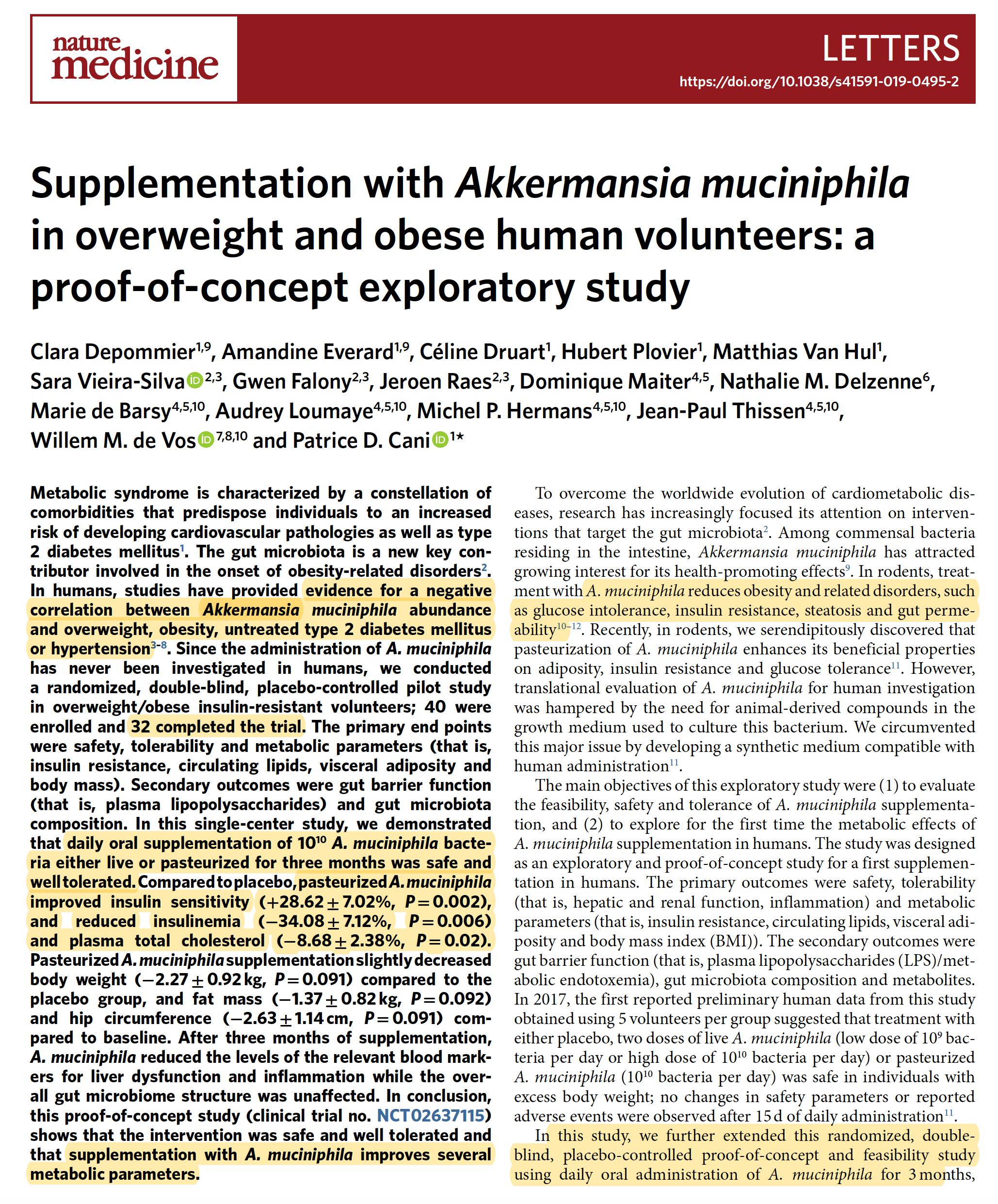 ægteskab hjælpe Udover Eric Topol on Twitter: "Manipulating the gut #microbiome in #obesity: a  randomized, double-blind trial of a bacteria supplement in 32 people  improves insulin sensitivity and cholesterol @NatureMedicine by  @MicrObesity and colleagues https://t.co/fGyKj1ztqR