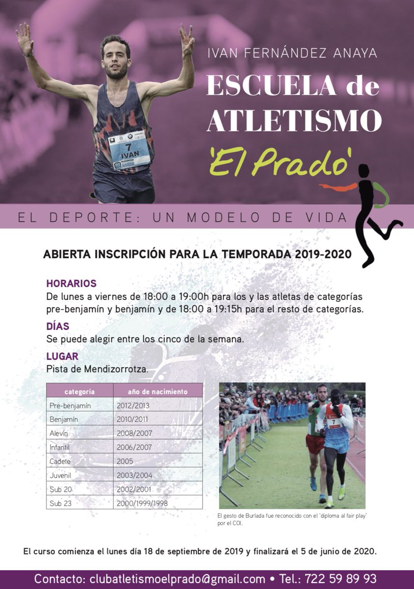🔴 Mi gran proyecto se ha hecho realidad. Os presento mi sueño, os presento...
🏃‍♀️ESCUELA DE ATLETISMO “El Prado” 🏃‍♀️
💜Ilusión y unas ganas enorme de empezar. 
✅Inscripciones abiertas. 
#deportes #valores #niñ<a href="/s/">『S』</a>