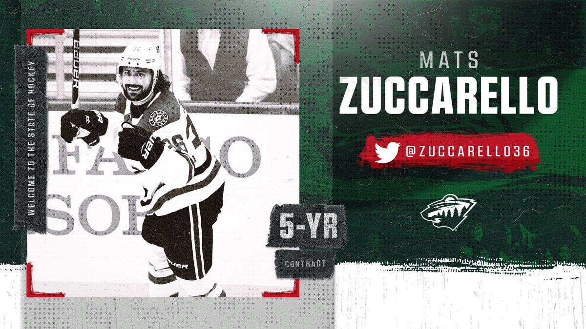 mnwild's tweet image. Velkommen til Minnesota @zuccarello36!

#mnwild agrees to terms with the RW on a five-year, $30 million contract → ow.ly/EG5i50uQSl1