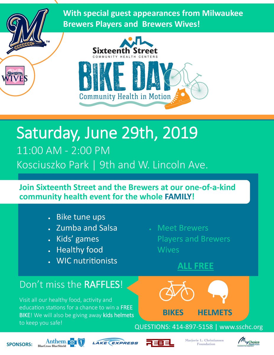 AllofUsMKE's tweet photo. Thank you @16thStreetCHC for a great event! #BikeDay2019 #SSCHC #JoinAllofUs https://t.co/0o7U2IxLnK