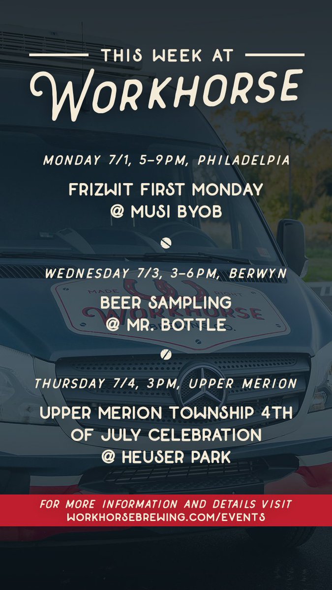 WorkhorseBrewCo's tweet photo. How about off-site? From samplings to holiday beer gardens and cheesesteaks, here's where you can find #beermaderight this week. https://t.co/GIRMldSAg3