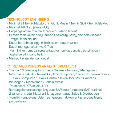 OfficialAntam's tweet photo. Build Your Career with Us!

ANTAM membuka kesempatan untuk membangun karir pada Open Recruitment Professional Hiring 2019.

Persiapkan semua berkas data diri Anda lalu ikuti semua mekanisme pendaftaran dan alur seleksi penerimaan yang telah di tentukan. https://t.co/gu5bUi4rqb