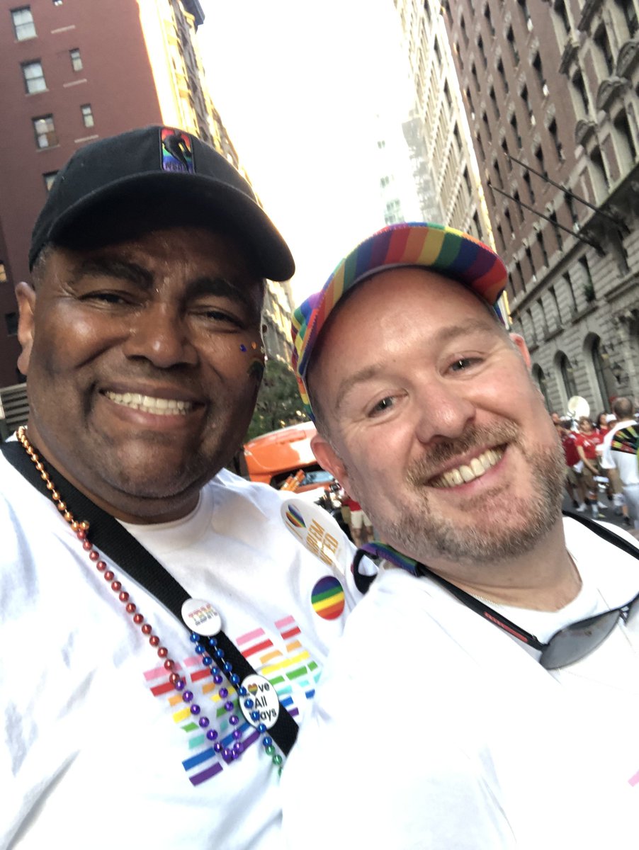 drew3esq's tweet photo. Great day in NYC with the #IBMPride team. The crowds were wowed with our signs that told our story and purpose. 1899, 1953, 1996, 2002, 2017. If ya don't, ya better ask somebody!!! #proudibmer https://t.co/fAf3rVgiJp