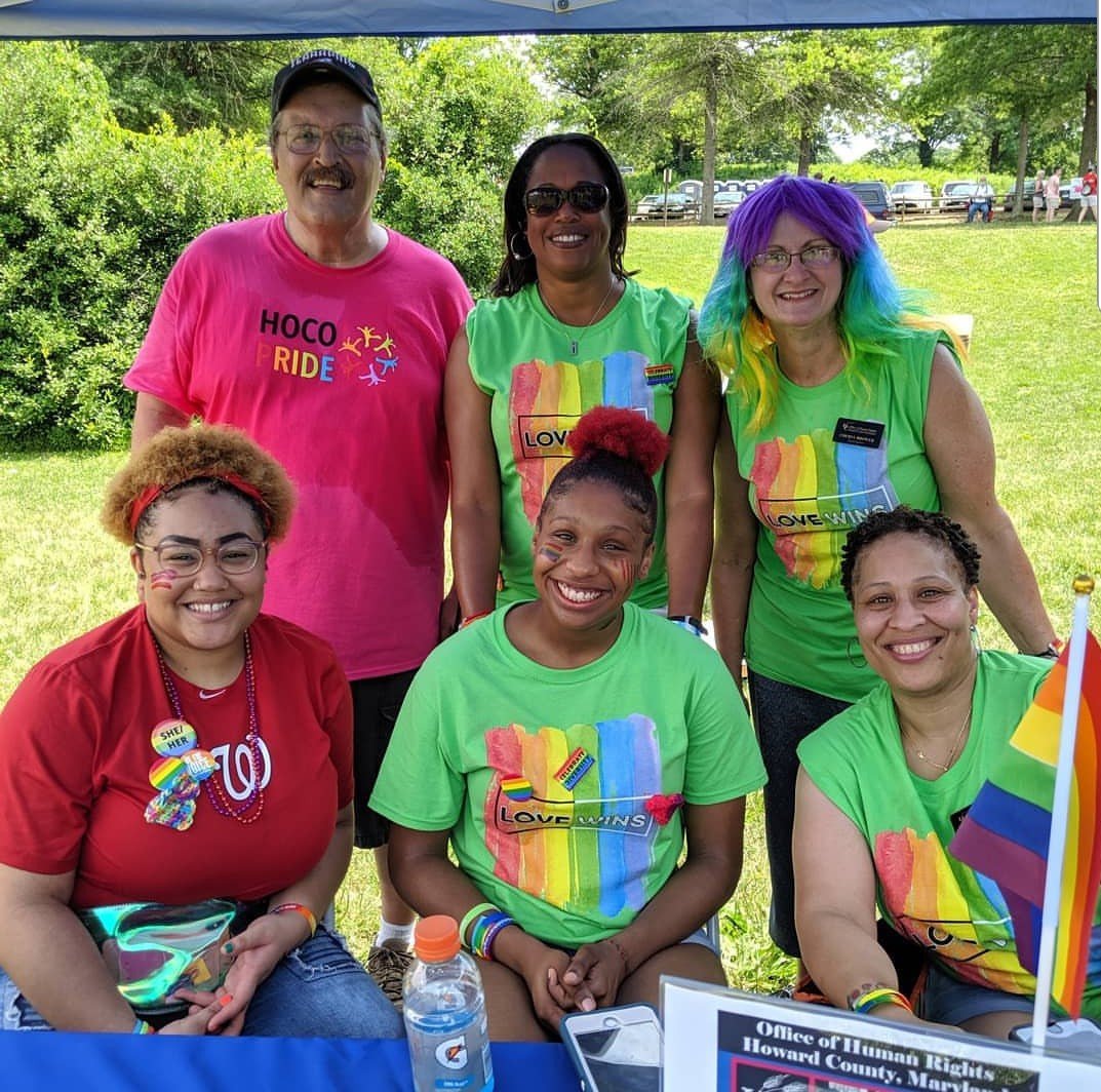HCOHRE's tweet photo. Office of Human Rights @HoCoOHR &amp; the Howard County Human Rights Commission taking part in the first ever Pride festival on Saturday, June 29. Thank you to PFLAG Howard County and Howard County PRIDE @hocopride for letting us be a part of your celebration #PrideMonth #loveislove https://t.co/aBx0EJmsV5