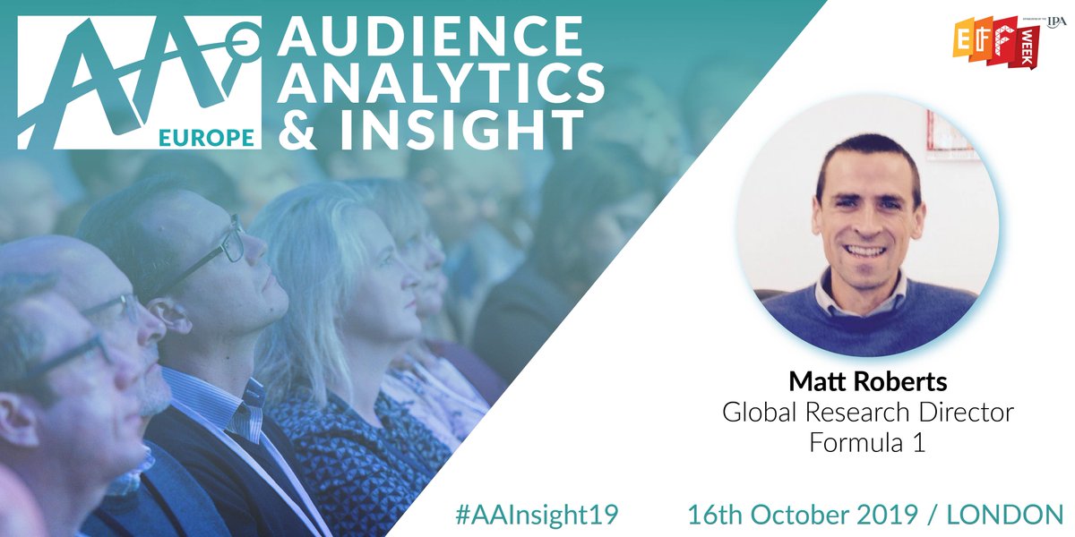 aa_insight's tweet photo. Matt Roberts, Global #Research Director at @F1, will be sharing his experience at#AAInsight19 and exploring how Formula 1 havehoned and improved their #audienceinsight. https://t.co/lUnWePjJxi https://t.co/aK6rEZZRZv