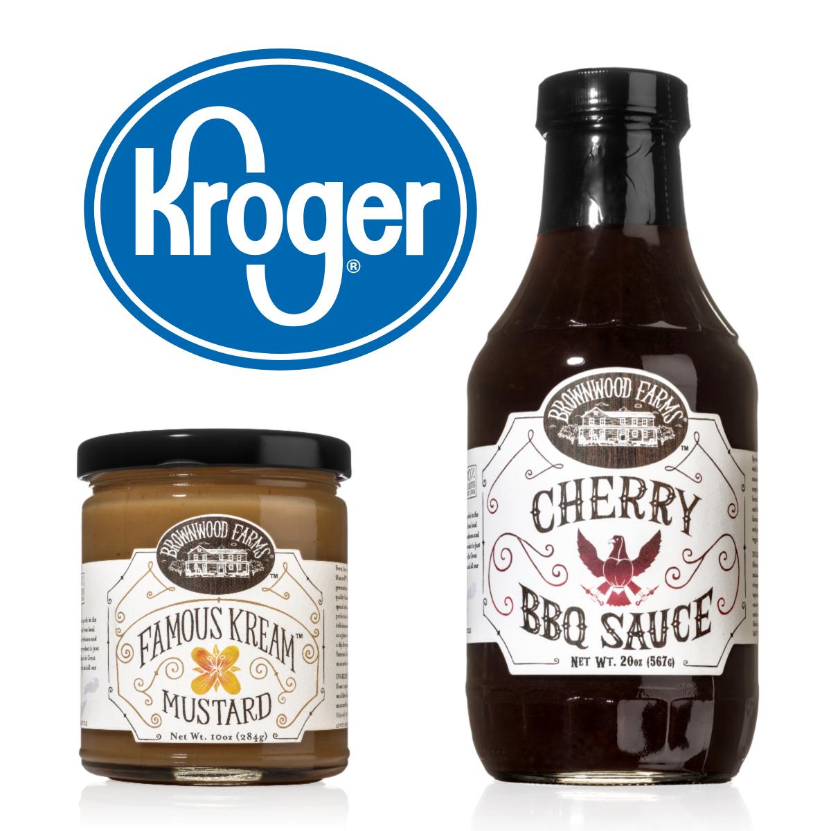 We have great news #Michigan &amp; #Ohio! We’re pleased to announce expanded distribution of Brownwood Farms Famous Kream Mustard &amp; Cherry BBQ Sauce into MORE THAN 100 #Kroger stores in Michigan and the greater #Columbus area! #famouskream #mustard #cherrybbq #cherrybbqsauce
