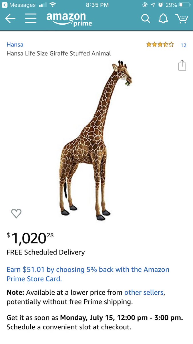 amazon life size giraffe