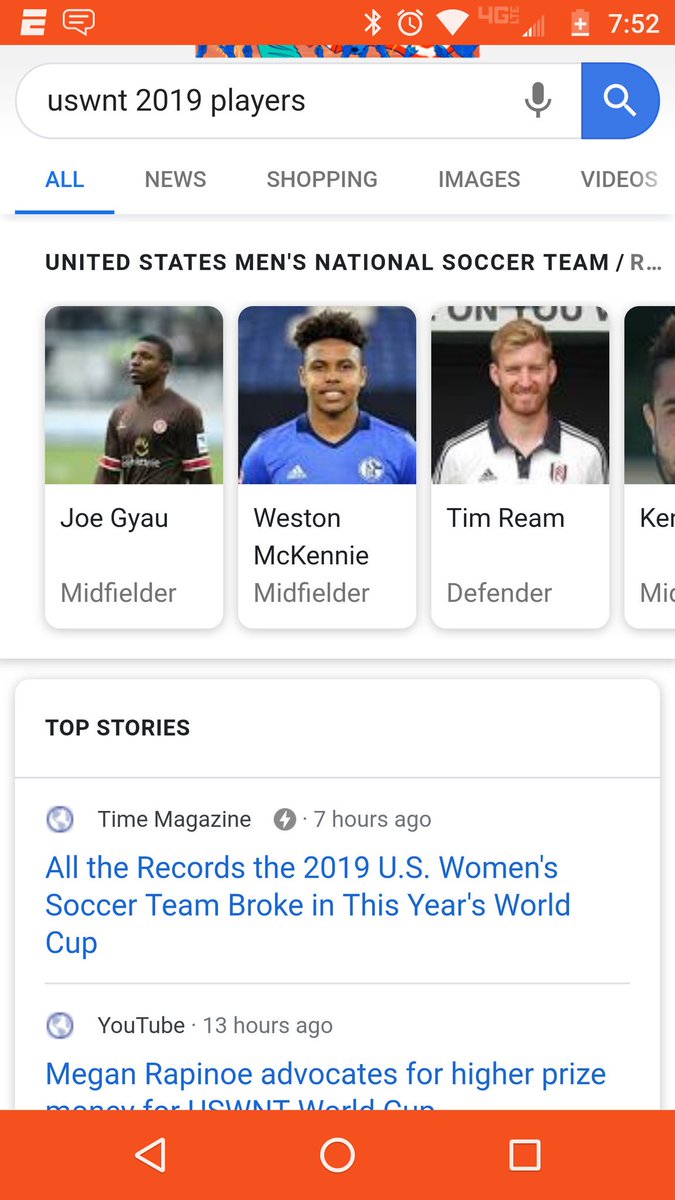 GreeningTheMLB's tweet photo. I'm not usually one to post this sort of thing, but I googled "USWNT 2019 players" and Google gave me the men's roster........ #FIFAWWC #USWNT https://t.co/s9p8PFjjI7