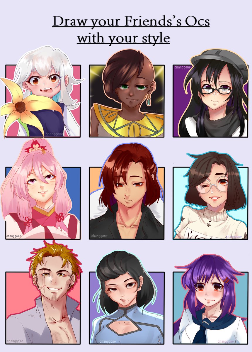 FREND OCs ? (except the most middle. Dat mine) 

I need six more OCs to draw again ;-;;; #art #artph #DigitalArtist 