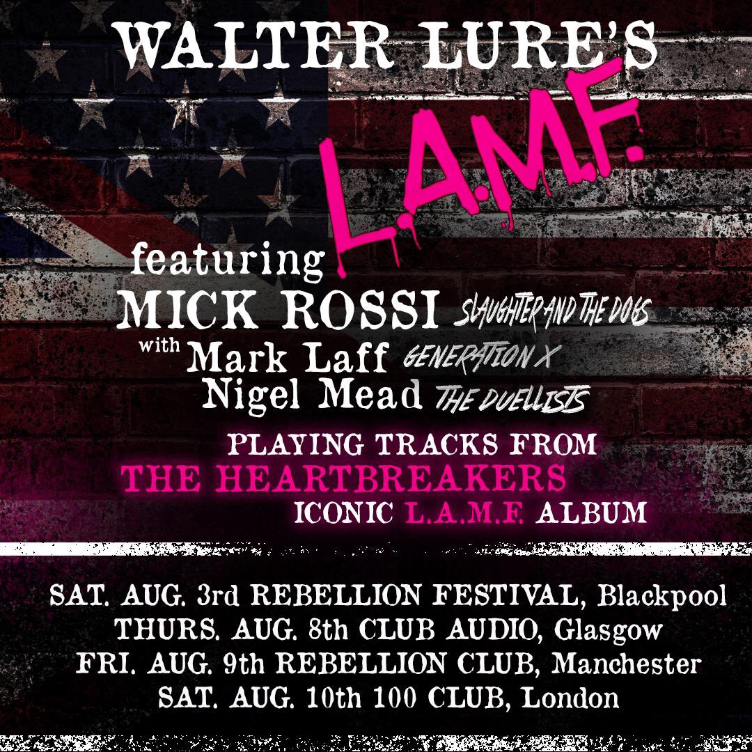 Walter Lure + Mick Rossi comin’ atcha live in #England + #Scotland soon ⚡️ #LAMF #punkrock #rocknroll #walterlure #walterlureslamf #theheartbreakers #70srock #mickrossi #slaughterandthedogs