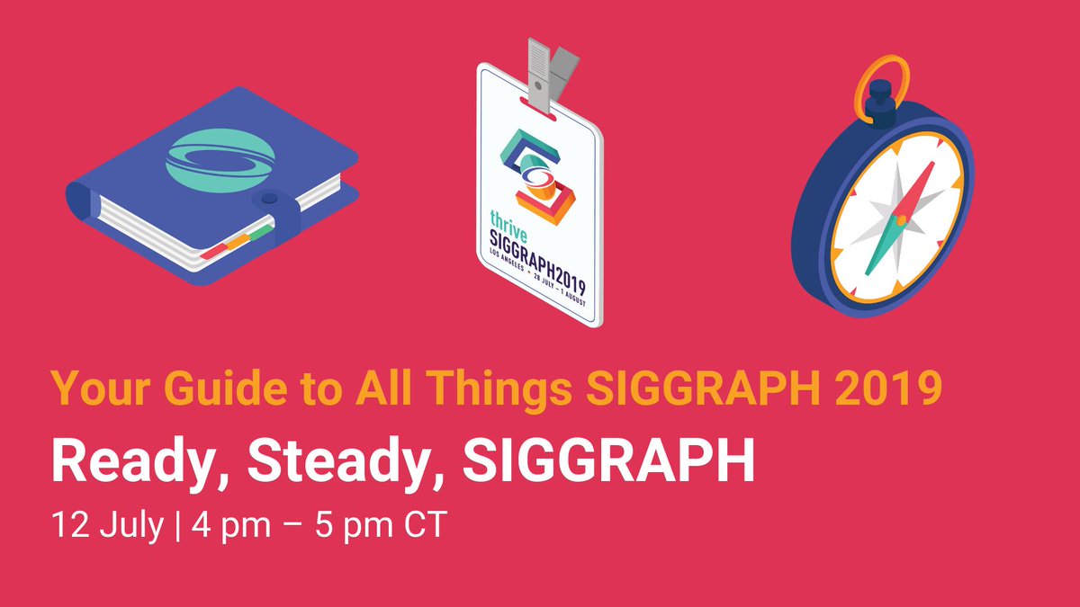 siggraph's tweet photo. Get pumped + prepped for #SIGGRAPH2019 with our Ready, Steady, SIGGRAPH Facebook Live event, this Friday from 4-5 pm CT 👍 RSVP here ⬇️ https://t.co/cxjK38xzmU https://t.co/8FpmaPjqOw