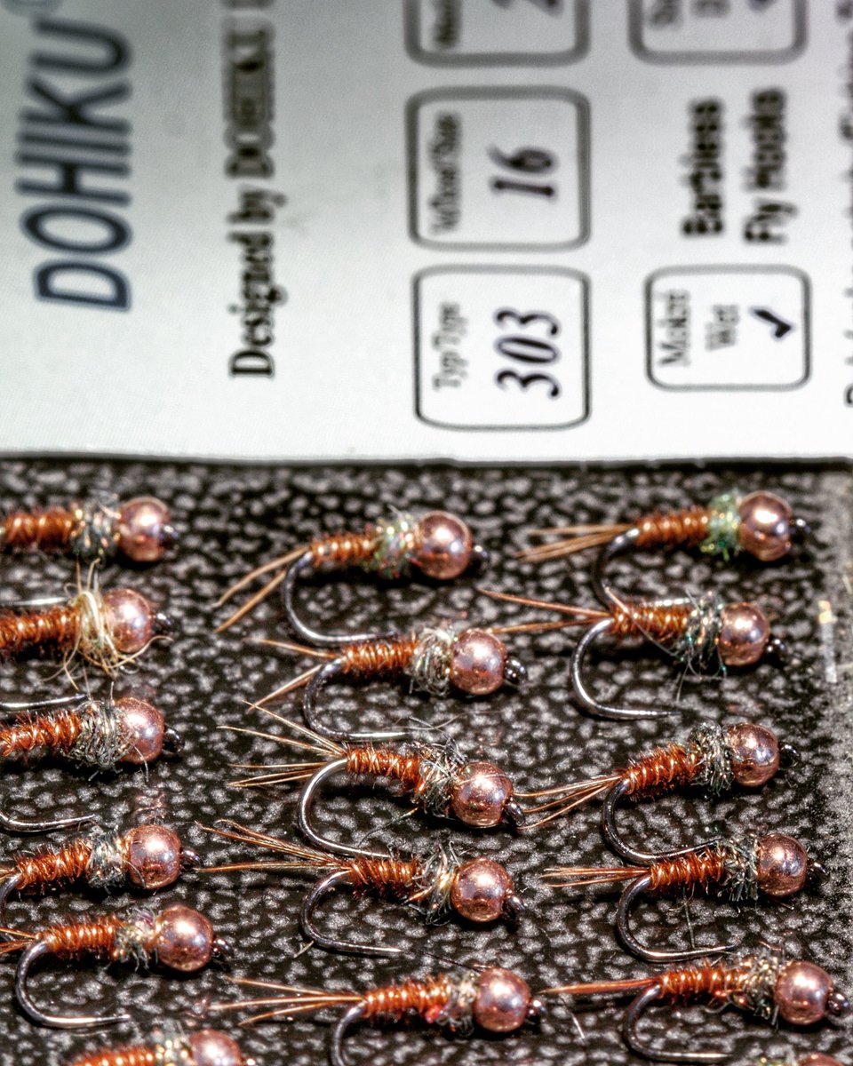 Been tying up a few copper Marys, Dohiku 303 in size 16 are my new favourite hooks for these, nice shape, proportions and gape paired with a 2.5mm tungsten bead tungsten-beads-plus.com/products/dohik…