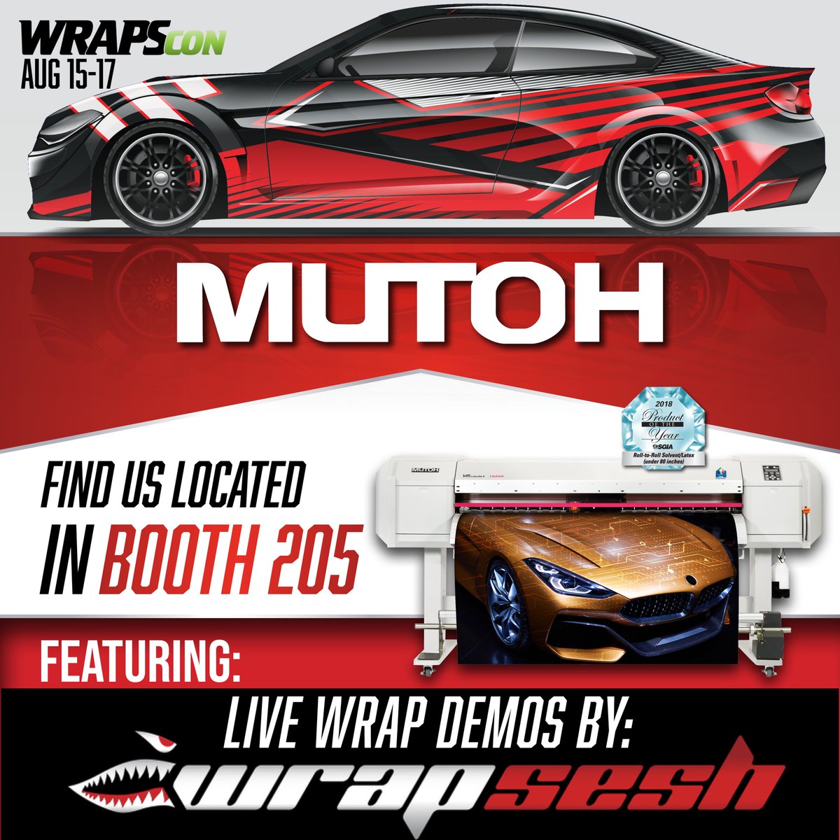 MutohAmerica's tweet photo. Come see us in Long Beach, CA at the NBM Show where we will show you How to Get Started in the Vehicle Wrap Business! Don't miss our Live Wrap Demos by WrapseshAZ.
#longbeach #CA #NBMshow #wrap #wideformat #wrapperschoice #Business #print #carwrap #vehiclewrap #demos https://t.co/JRrxhaisq0