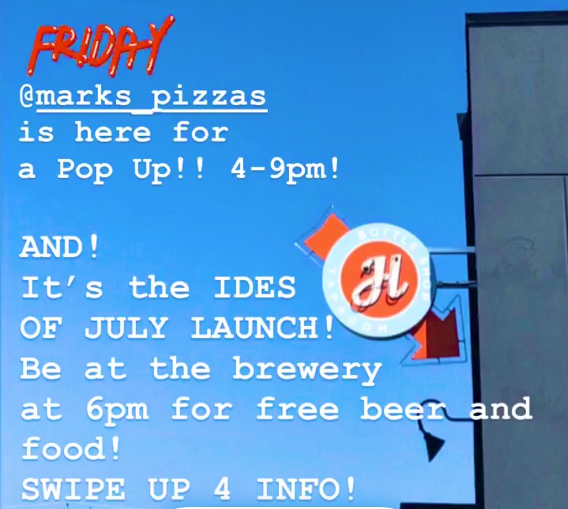 This Friday! Henderson Brewing for the launch of their Ides of July beer. Will also have some special sheet pan pizza special for the launch. See ya there!