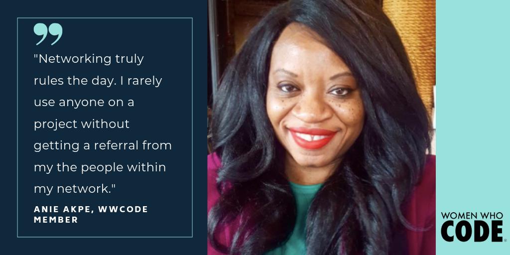 WomenWhoCode's tweet image. 💪 Start building your network
👩🏾💻 Join one of the largest networks of #womenintech 👉 ow.ly/qNQQ50uW1UR
@AnieAkpe #womeninstem #womeninscience