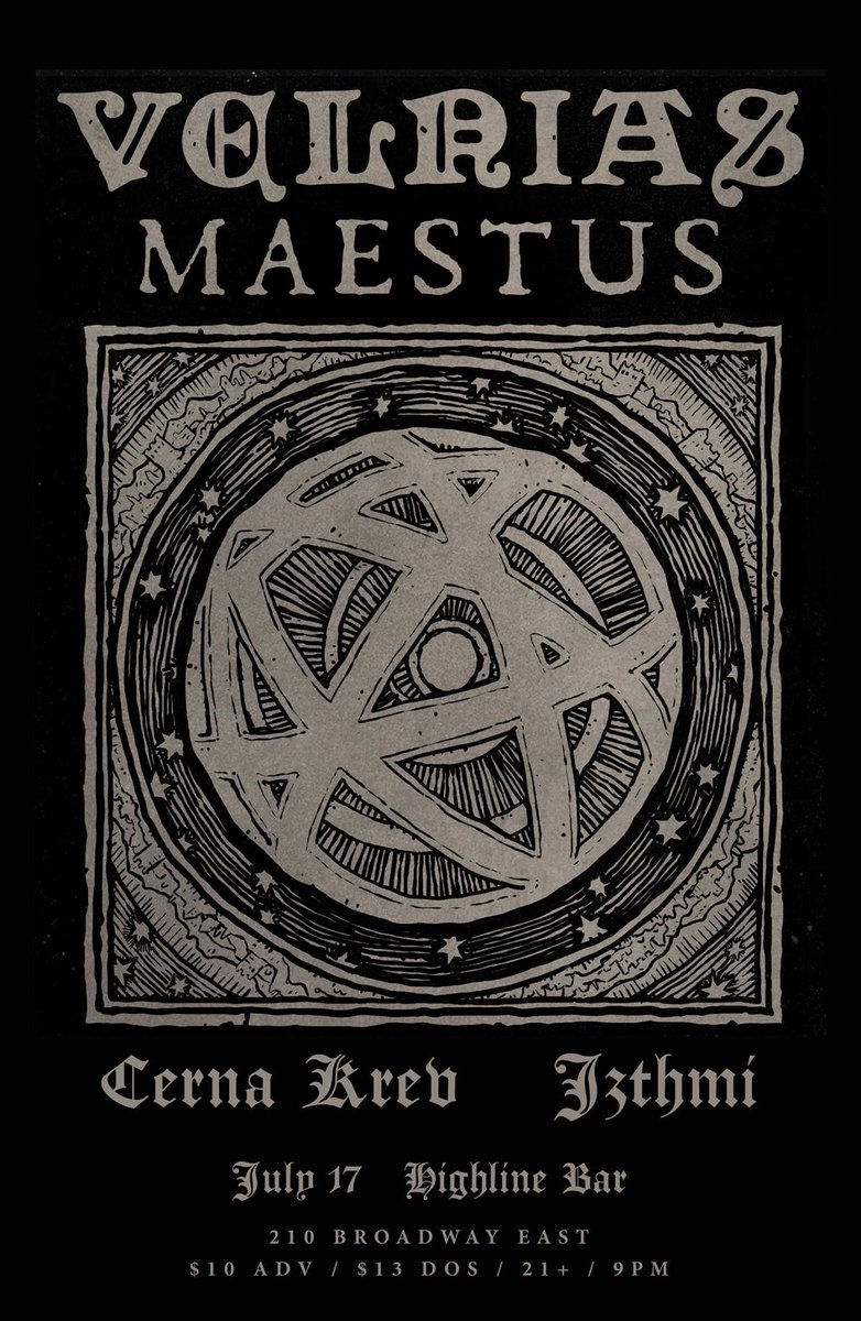 maestusdoom's tweet photo. Tonight our short-lived tour with Velnias concludes at the Highline in Seattle, WA - come down and get some great vegan eats while you listen to some blackened doom. 

Support from Cerna Krev and Izthmi

https://t.co/Yq51AmnFF2 https://t.co/IMLz4uI583